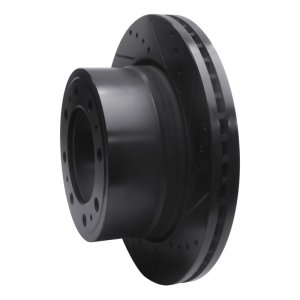 Ram 3500 Brake Rotor (1) - Rear Right - R1 Concepts - Drilled & Slotted - Black - `19-`25